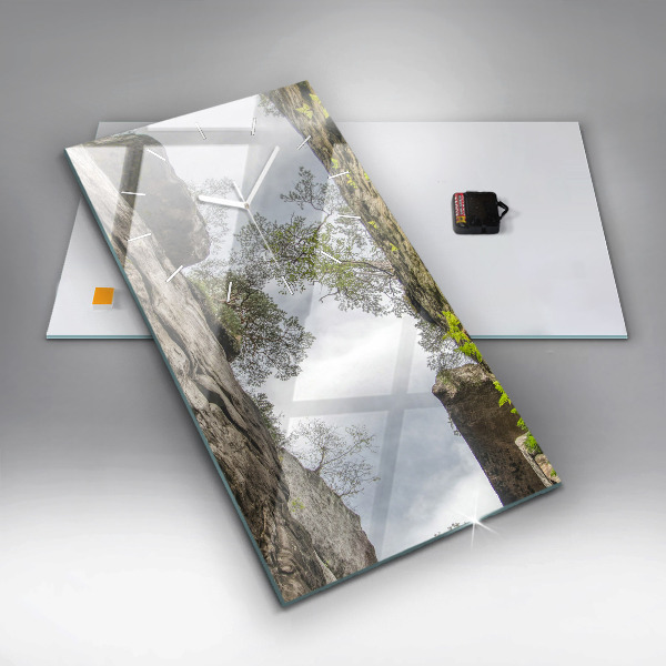 Vertical wall clock Rock city in the Czech Republic