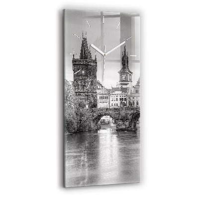 Vertical wall clock Charles Bridge in Prague