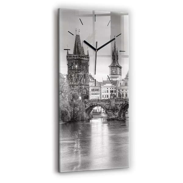 Vertical wall clock Charles Bridge in Prague