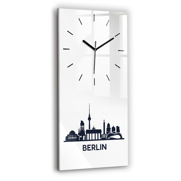 Vertical wall clock Berlin city illustration