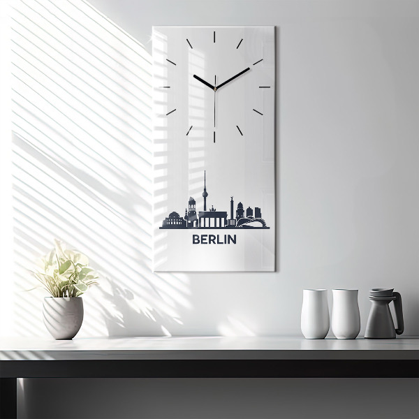 Vertical wall clock Berlin city illustration