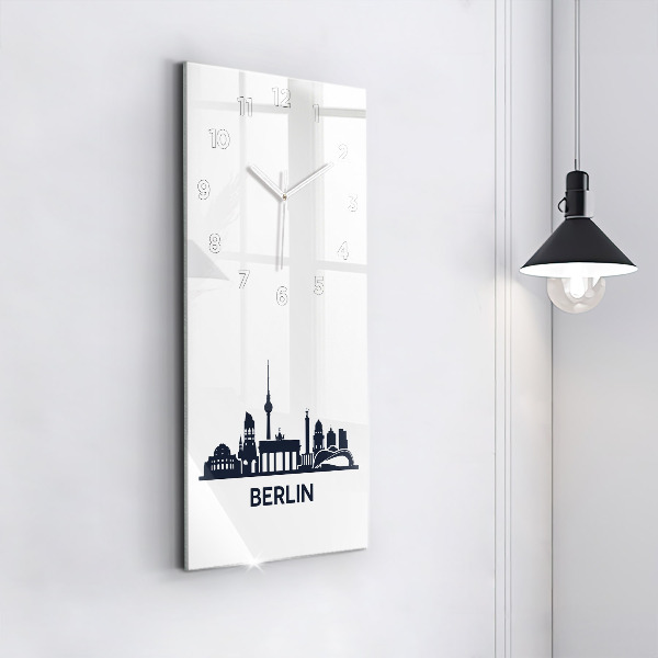 Vertical wall clock Berlin city illustration