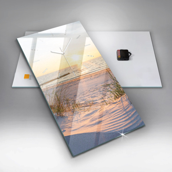 Vertical wall clock Sunset over the sea