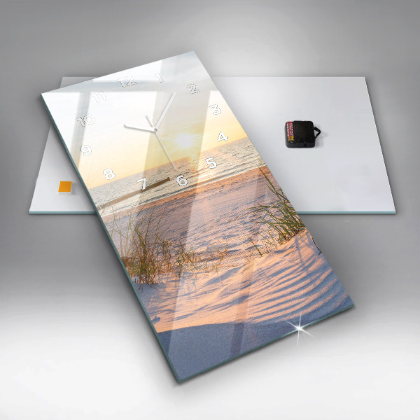 Vertical wall clock Sunset over the sea