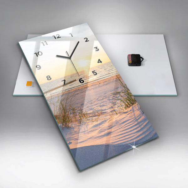 Vertical wall clock Sunset over the sea