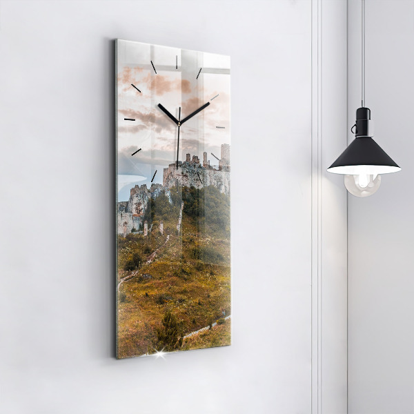 Vertical wall clock Spiš Castle in Slovakia