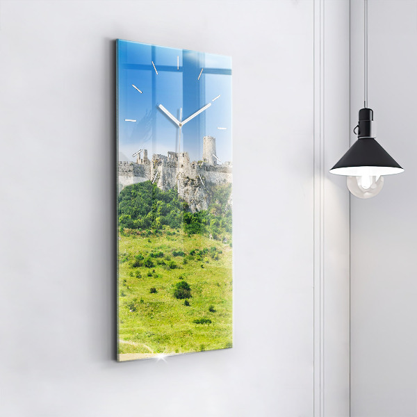 Vertical wall clock Spiš Castle in Slovakia