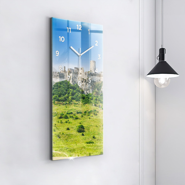 Vertical wall clock Spiš Castle in Slovakia