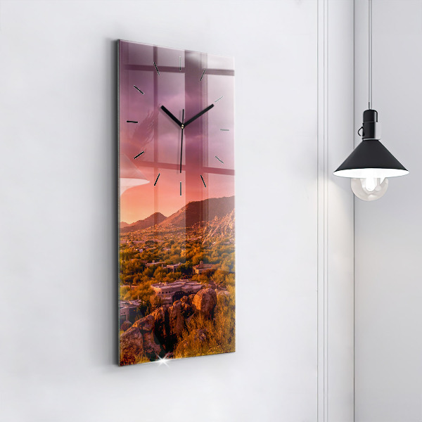 Vertical wall clock North Scottsdale Sunset