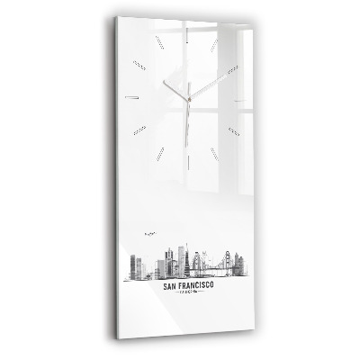 Vertical wall clock San Francisco Skyline