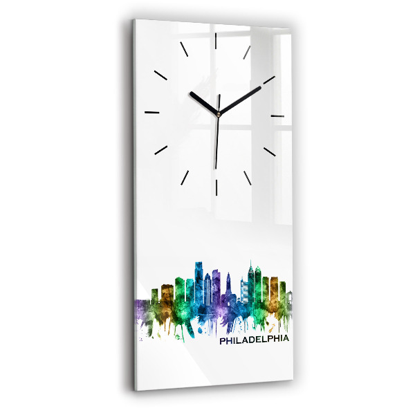 Vertical wall clock Colorful Philadelphia