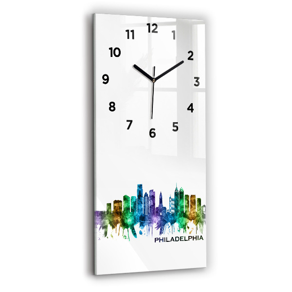 Vertical wall clock Colorful Philadelphia