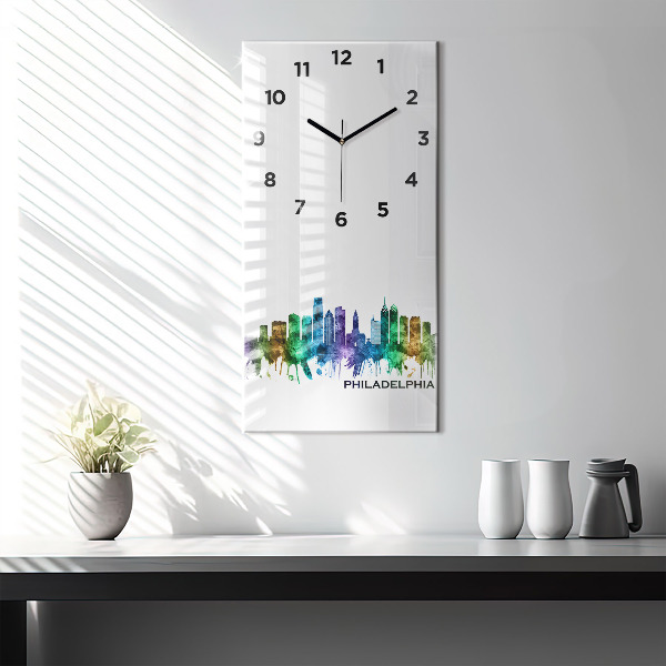 Vertical wall clock Colorful Philadelphia