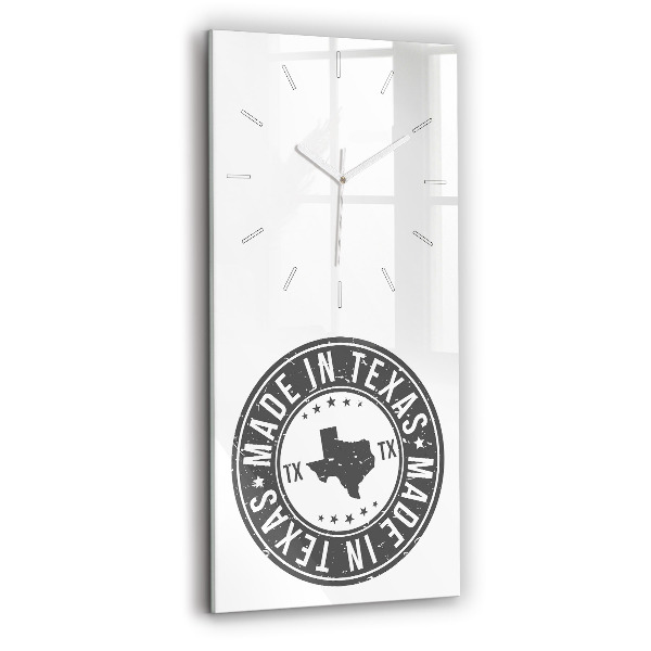 Vertical wall clock Texas stamp