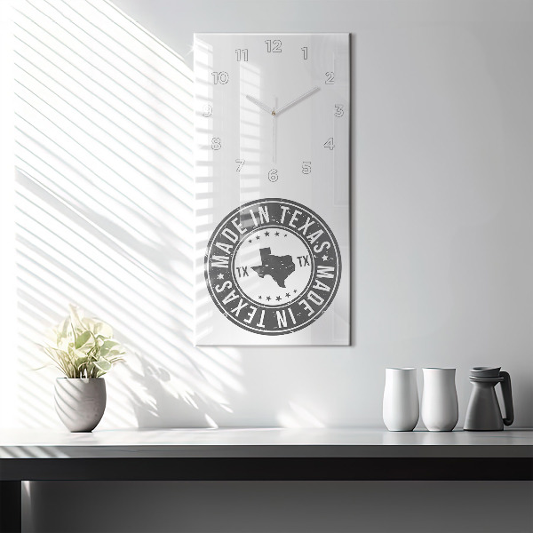 Vertical wall clock Texas stamp