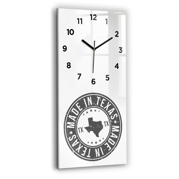 Vertical wall clock Texas stamp