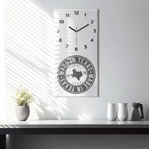 Vertical wall clock Texas stamp
