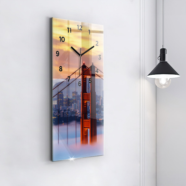 Vertical wall clock San Francisco Bridge