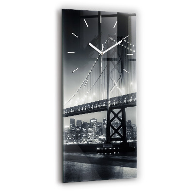 Vertical wall clock San Francisco Bridge at Night
