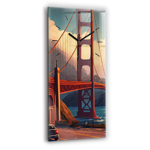 Vertical wall clock San Francisco Bridge