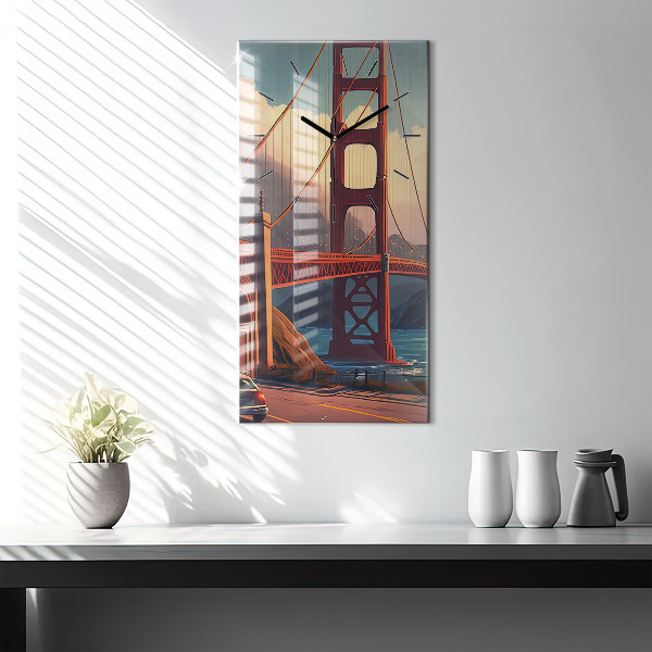 Vertical wall clock San Francisco Bridge