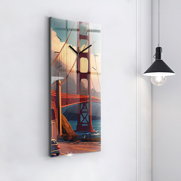 Vertical wall clock San Francisco Bridge