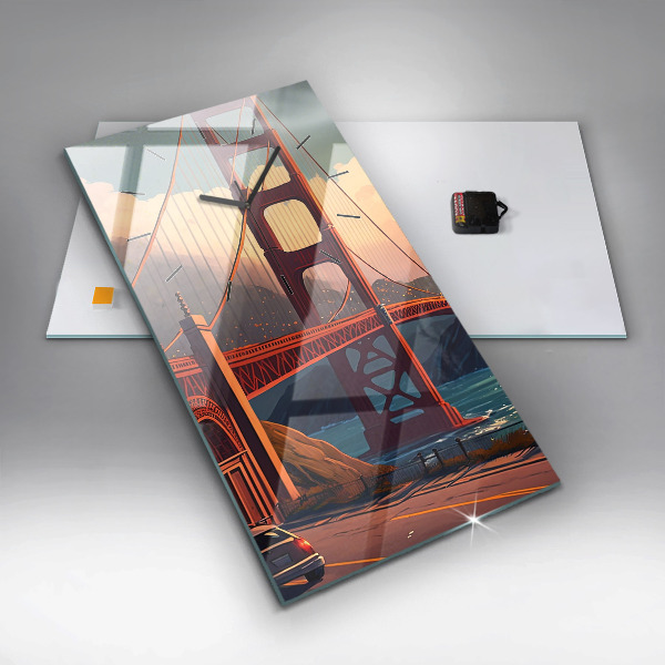 Vertical wall clock San Francisco Bridge