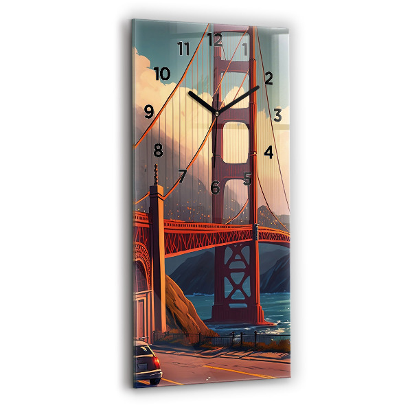 Vertical wall clock San Francisco Bridge