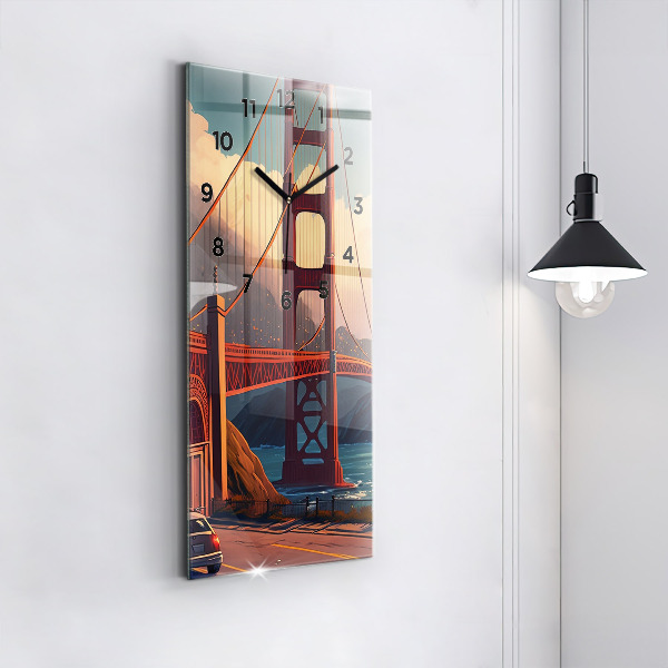 Vertical wall clock San Francisco Bridge