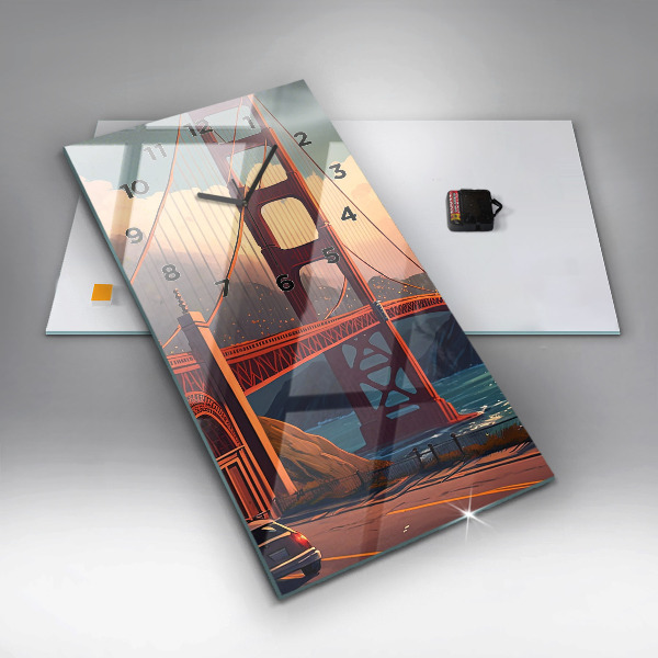 Vertical wall clock San Francisco Bridge