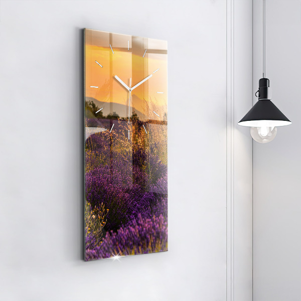 Vertical wall clock Lavender meadow France