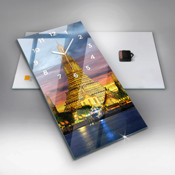 Vertical wall clock Temple in Bangkok Thailand