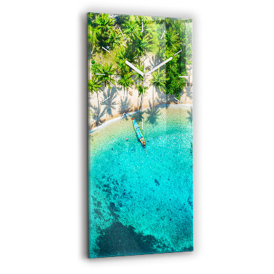 Vertical wall clock Tropical beach Koh Tao