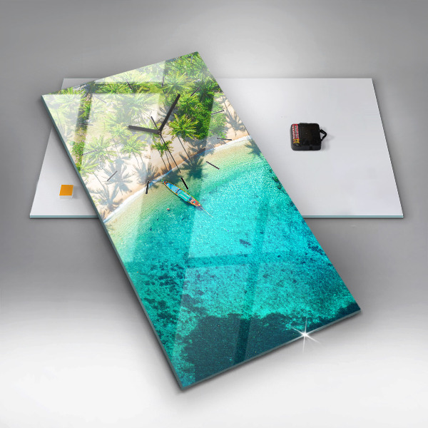 Vertical wall clock Tropical beach Koh Tao