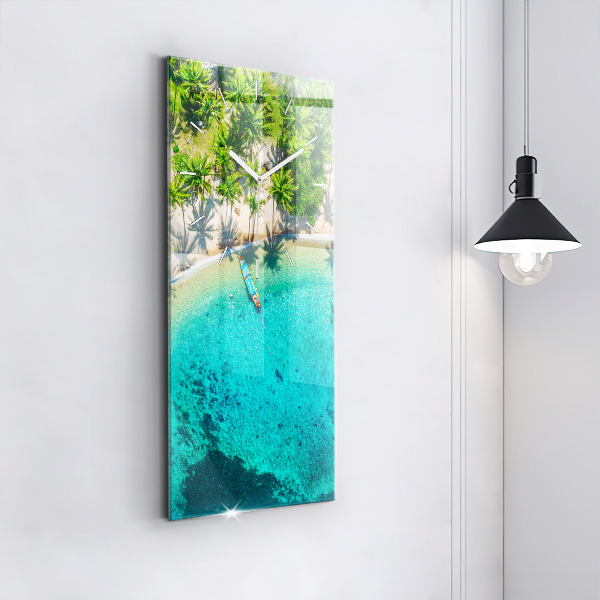 Vertical wall clock Tropical beach Koh Tao