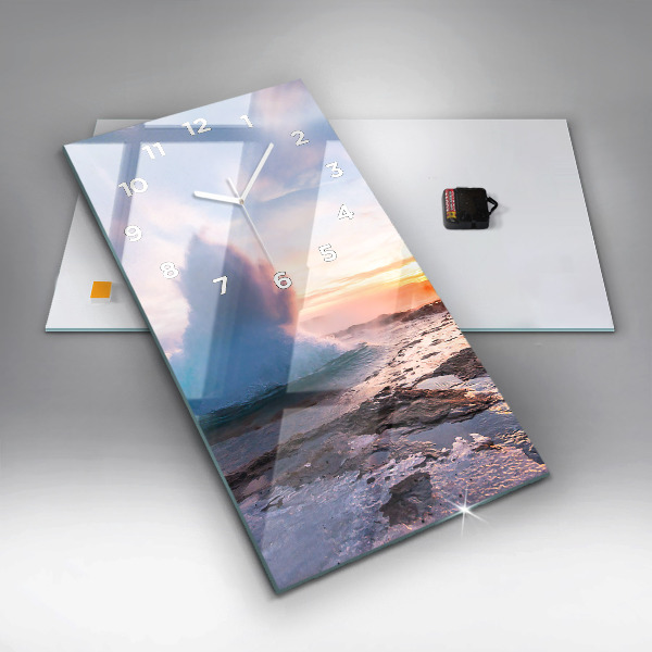 Vertical wall clock Geyser on the island of Iceland