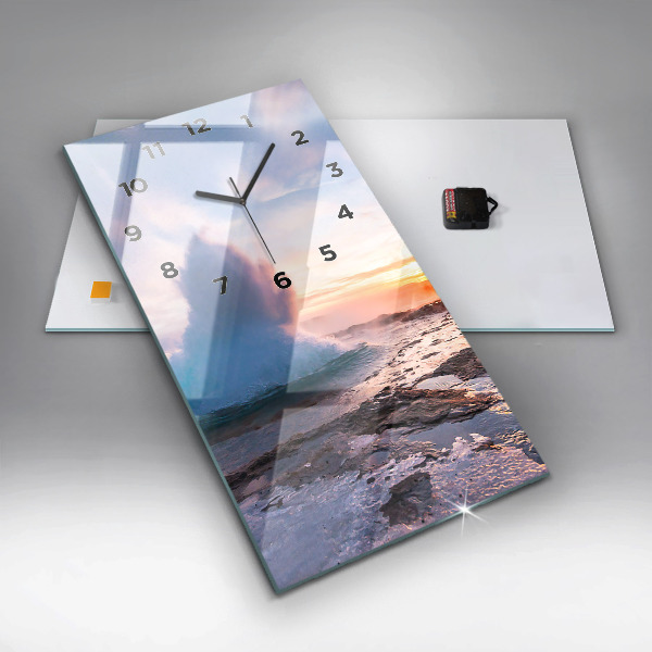 Vertical wall clock Geyser on the island of Iceland