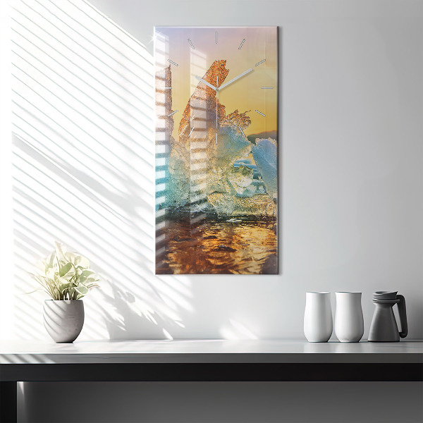 Vertical wall clock Iceberg and sunrise