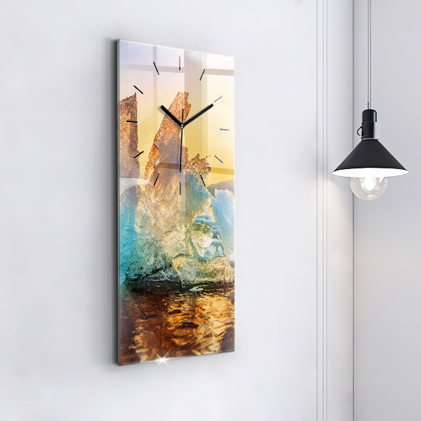 Vertical wall clock Iceberg and sunrise