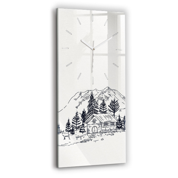 Vertical wall clock Cartoon town