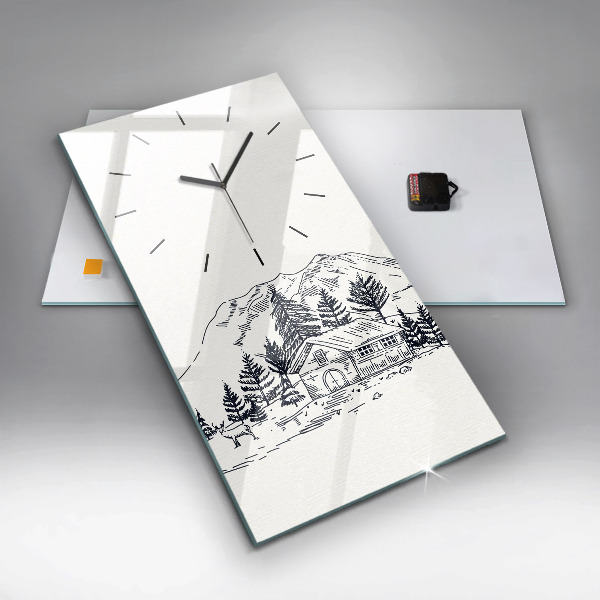 Vertical wall clock Cartoon town