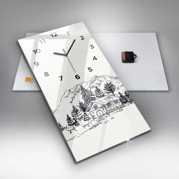 Vertical wall clock Cartoon town