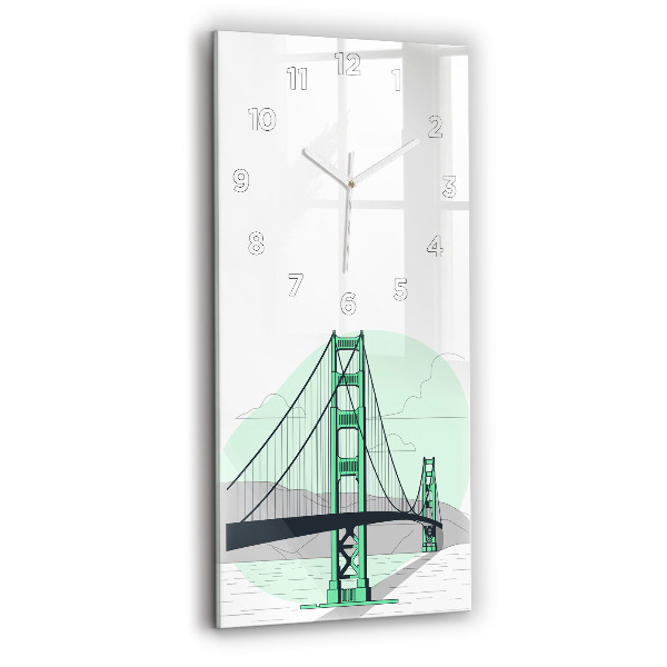 Vertical wall clock Green Bridge
