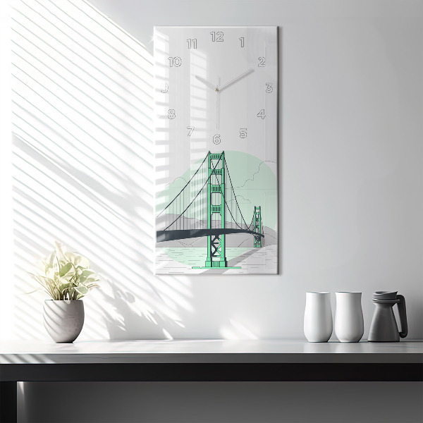 Vertical wall clock Green Bridge