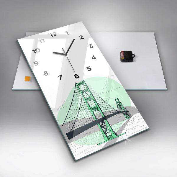 Vertical wall clock Green Bridge