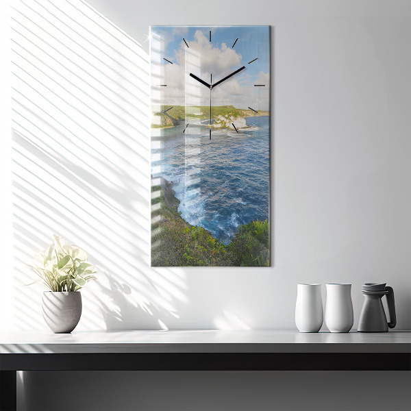 Vertical wall clock Ocean Coast