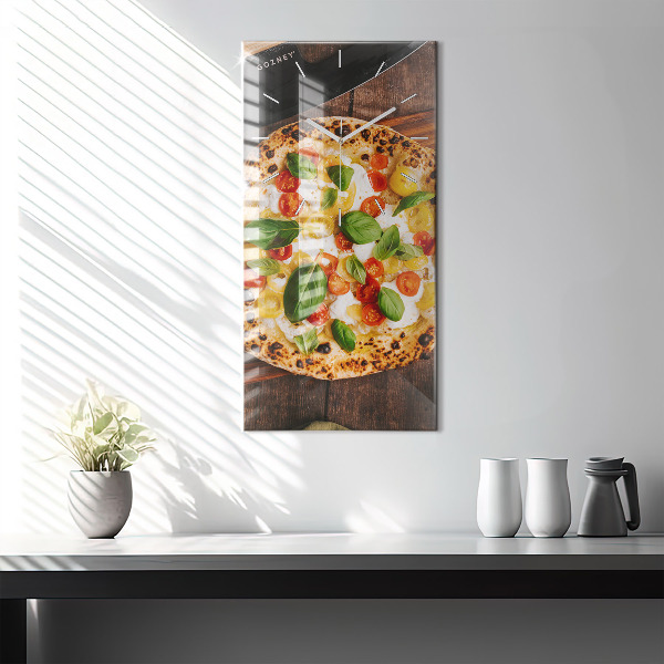 Vertical wall clock Italian pizza