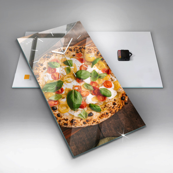 Vertical wall clock Italian pizza