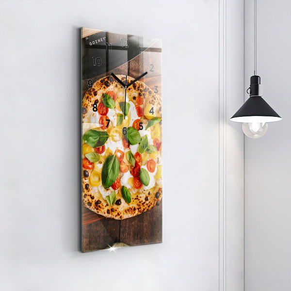 Vertical wall clock Italian pizza