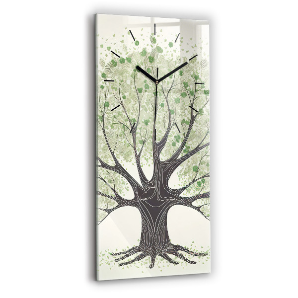 Vertical wall clock Big tree nature